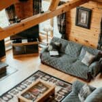 Beautiful outdoor patio with landscaping and seating area